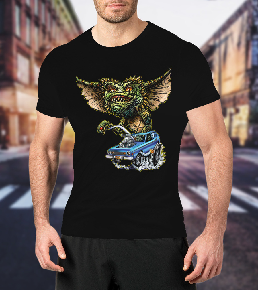 Gremlins Monster With Muscle Car Adventure T-Shirt