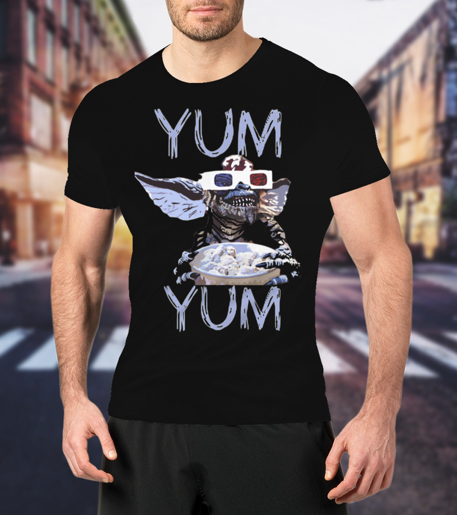Gremlins Stripe Yum Yum 3D Glasses Eating T-Shirt