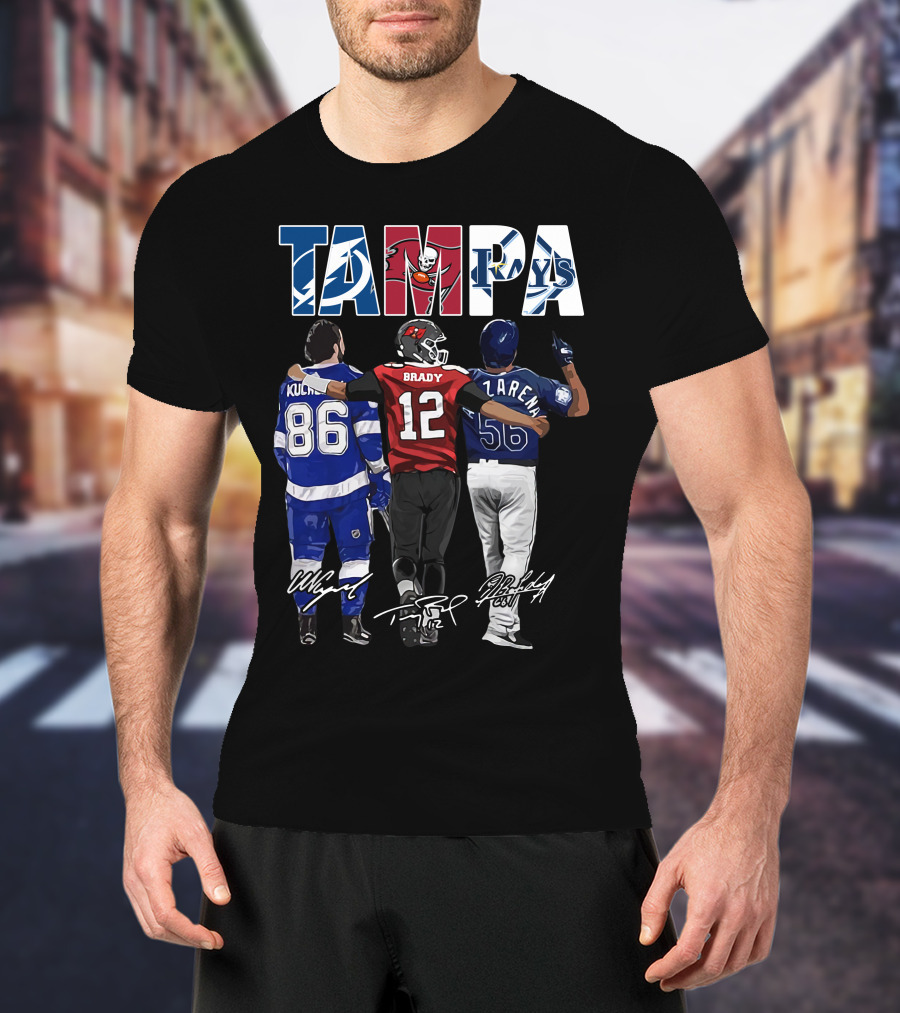 Tampa Bay Lightning Buccaneers Rays Kucherov Brady Arozarena T-Shirt