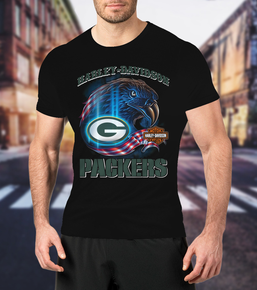 Harley Davidson Green Bay Packers Eagle T-Shirt