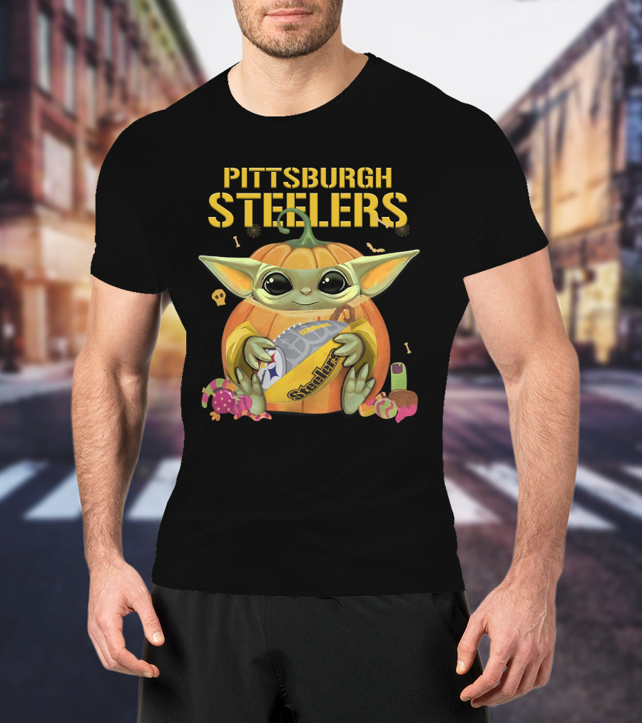 Pittsburgh Steelers Yoda Football Pumpkin Halloween Candy T-Shirt