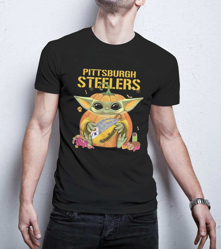 Pittsburgh Steelers Yoda Football Pumpkin Halloween Candy T-Shirt