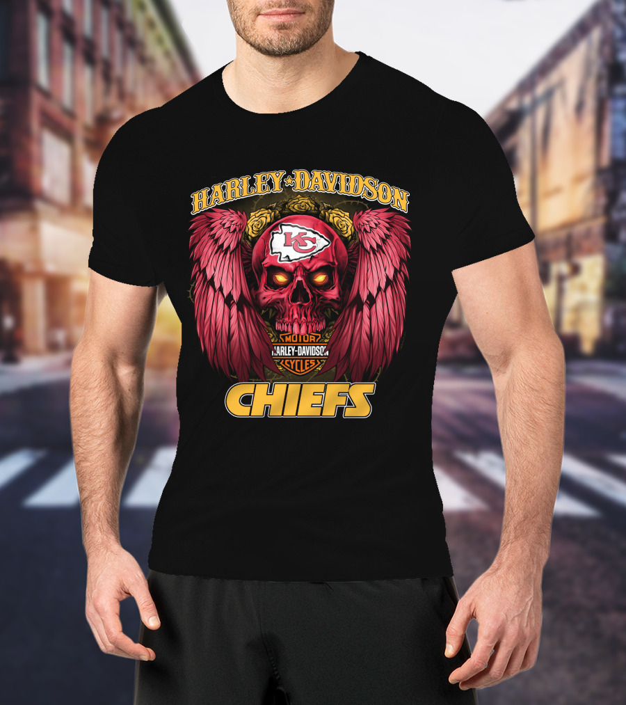 Harley Davidson Motor Cycles Kansas City Chiefs Nfl1228 T-Shirt