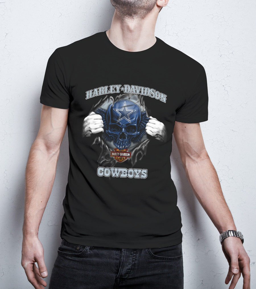 Harley Davidson Cowboys Skull With Star T-Shirt