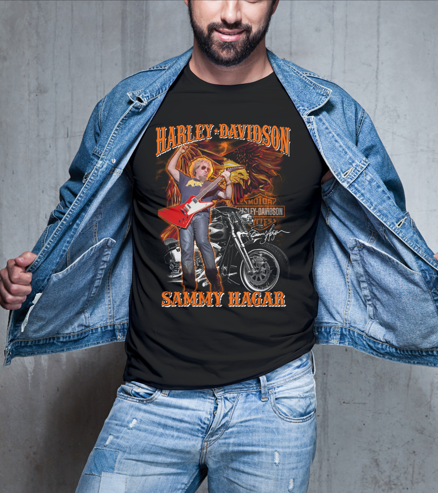 Harley Davidson Sammy Hagar Motorcycles Eagle Guitar Performance T-Shirt