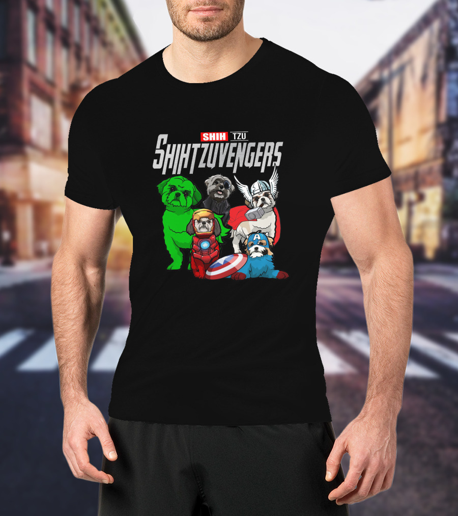 Shihtzuvengers Shih Tzu Dogs As Superheroes Assemble T-Shirt