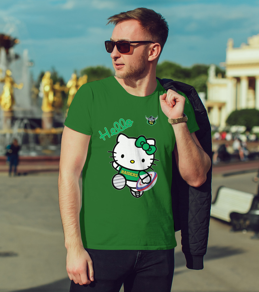 NRL1003 Hello Kitty Canberra Raiders Football T-Shirt