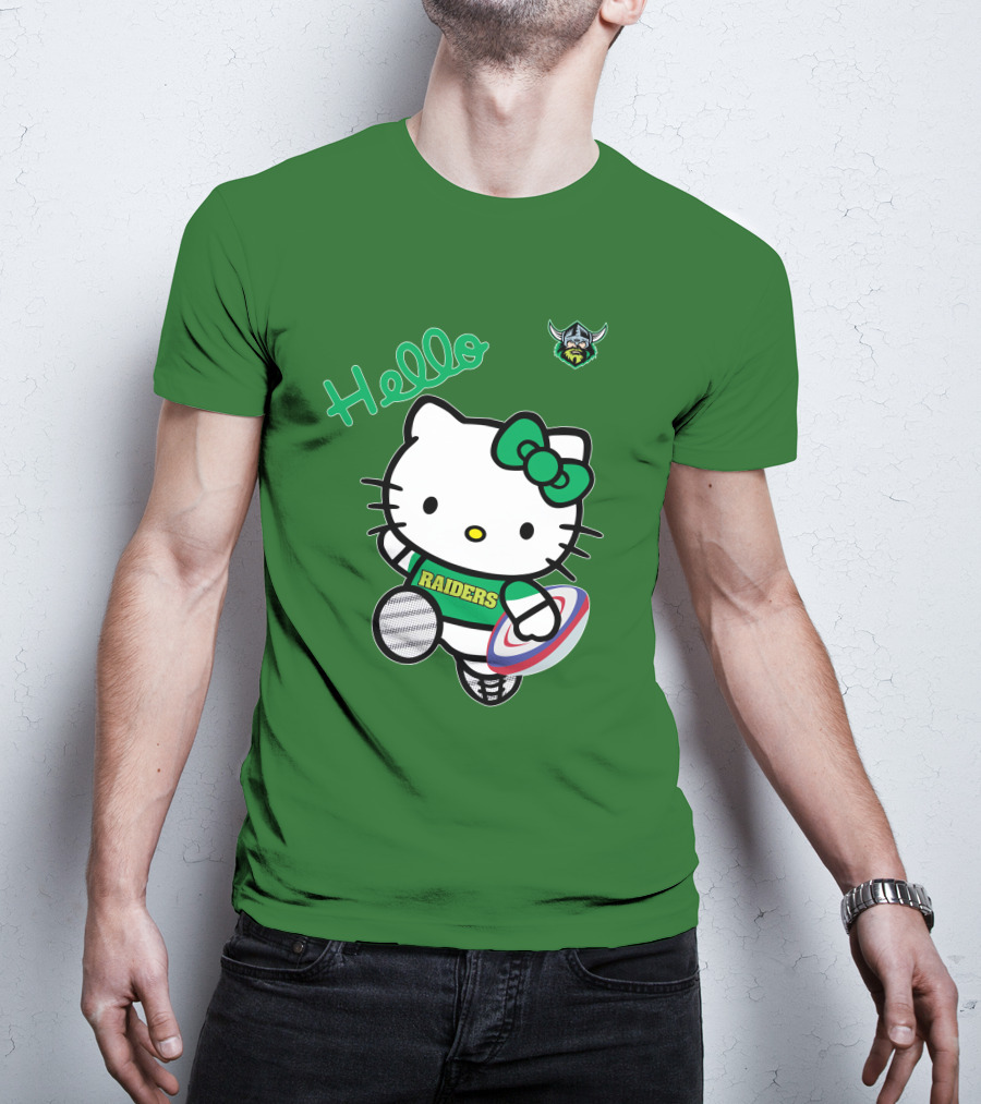 NRL1003 Hello Kitty Canberra Raiders Football T-Shirt