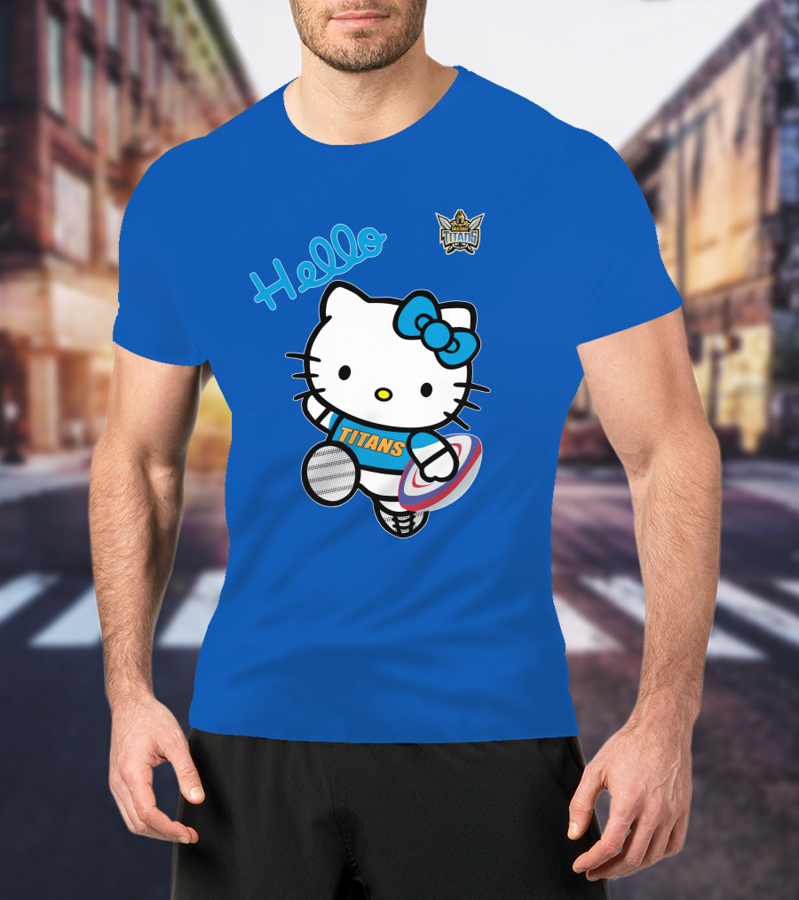 Gold Coast Titans Hello Kitty Rugby NRL1006 Fan T-Shirt