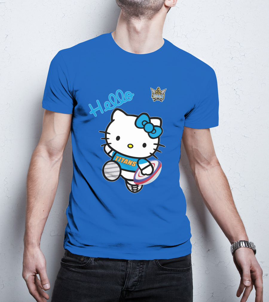 Gold Coast Titans Hello Kitty Rugby NRL1006 Fan T-Shirt
