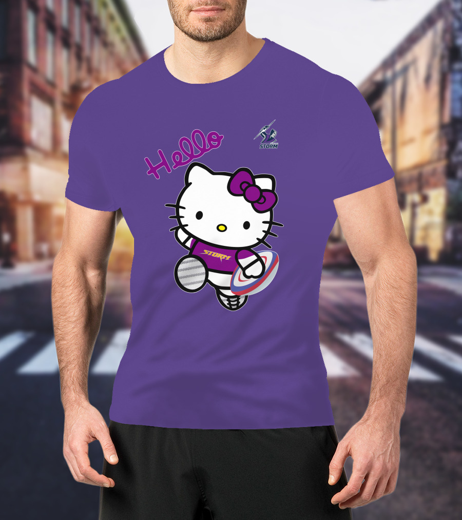 Melbourne Storm Hello Kitty Rugby T-Shirt