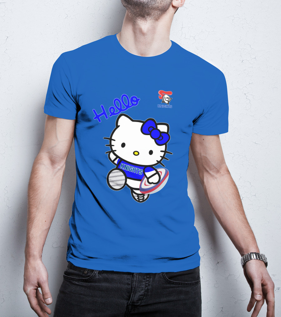 NRL1010 Newcastle Knights Hello Kitty Rugby Crossover T-Shirt