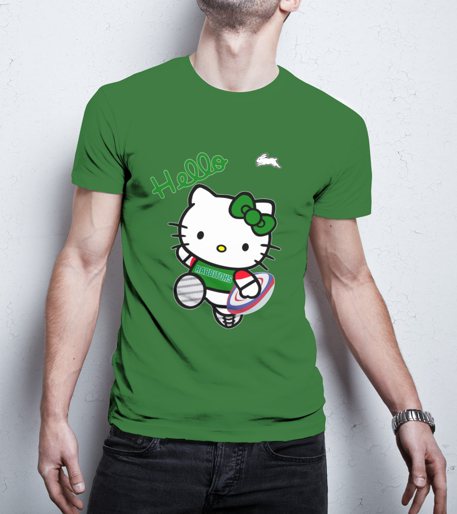 NRL1016 South Sydney Rabbitohs Hello Kitty Rugby Fan Collection T-Shirt