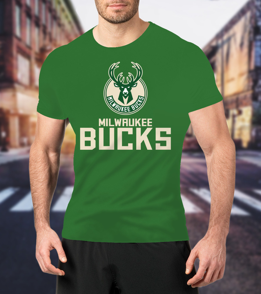 Milwaukee Bucks NBA Logo Green P504HN65261 T-Shirt