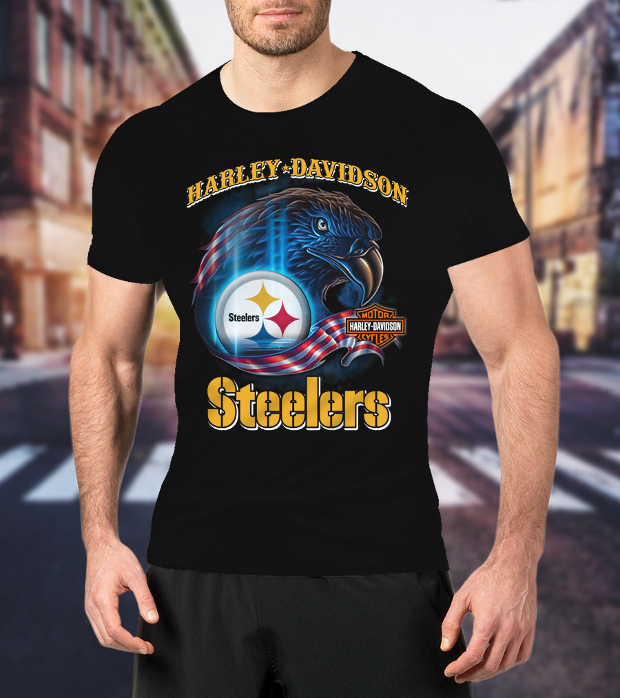 Harley Davidson Steelers Motor Cycles T-Shirt
