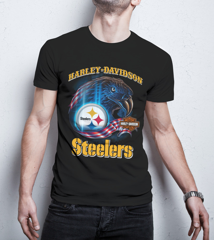Harley Davidson Steelers Motor Cycles T-Shirt