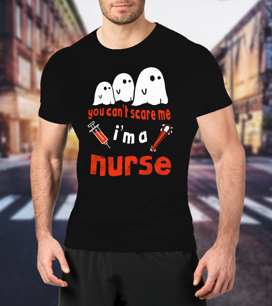You Can't Scare Me I'm A Nurse Ghosts Syringe Bat T-Shirt