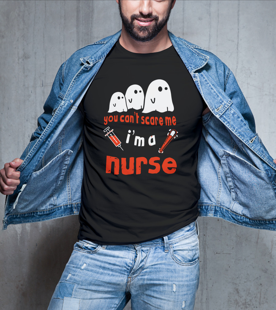 You Can't Scare Me I'm A Nurse Ghosts Syringe Bat T-Shirt