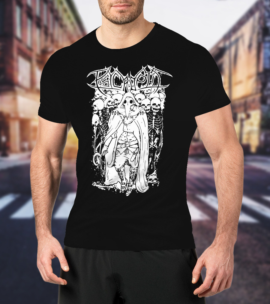 Psycroptic Plague Doctor With Skeleton Army T-Shirt
