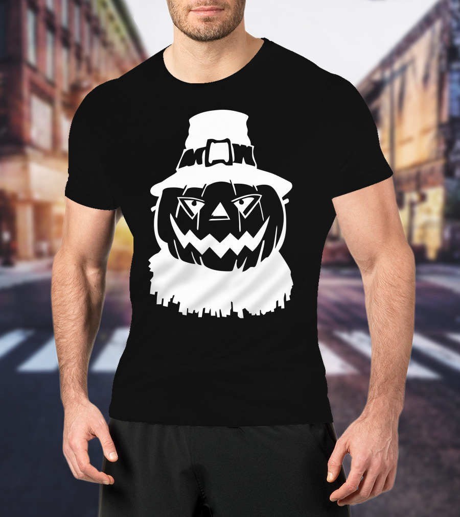 Pumpkin Face Scarecrow Hat T-Shirt