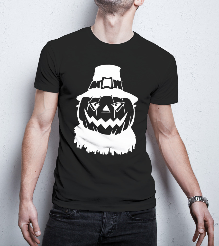 Pumpkin Face Scarecrow Hat T-Shirt