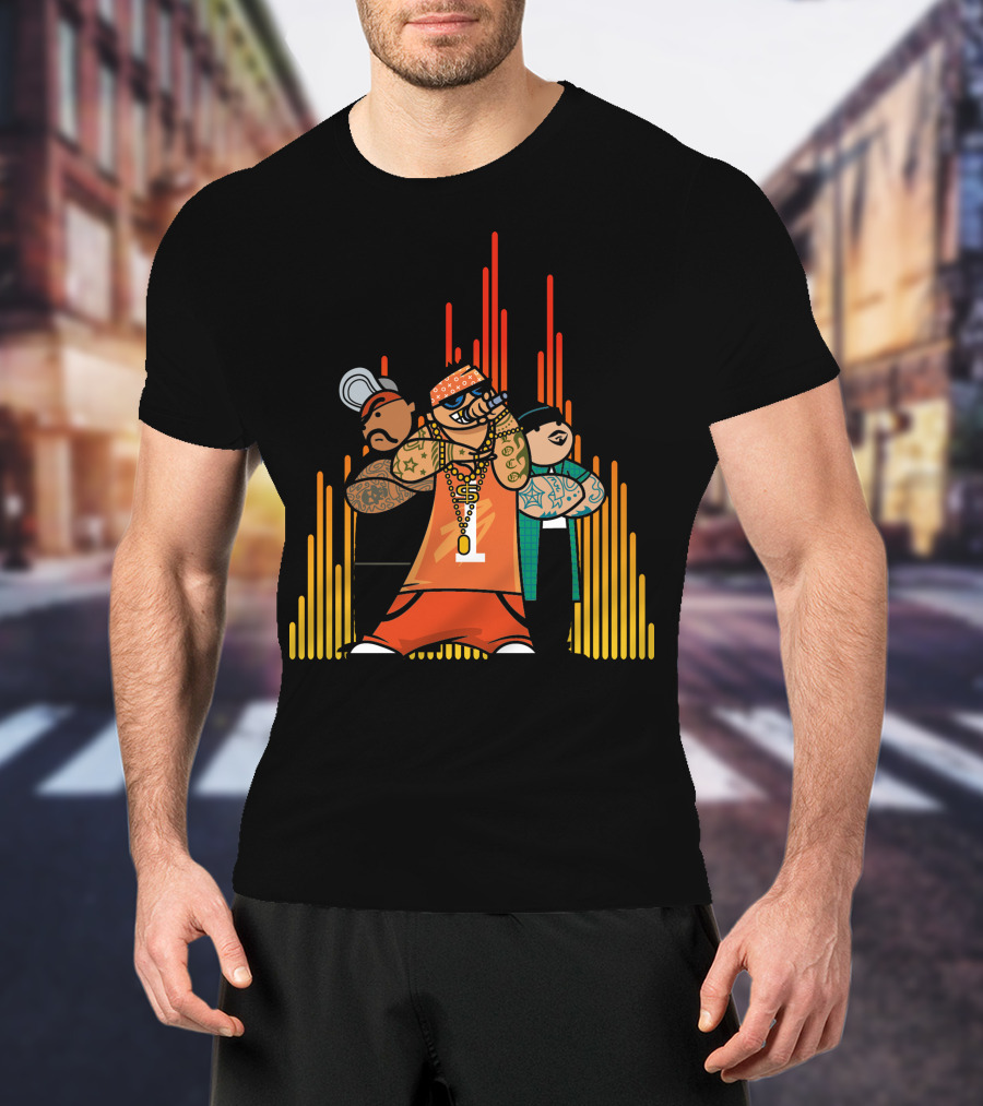 Rapper Gang Urban Tattoo Microphone Trio T-Shirt