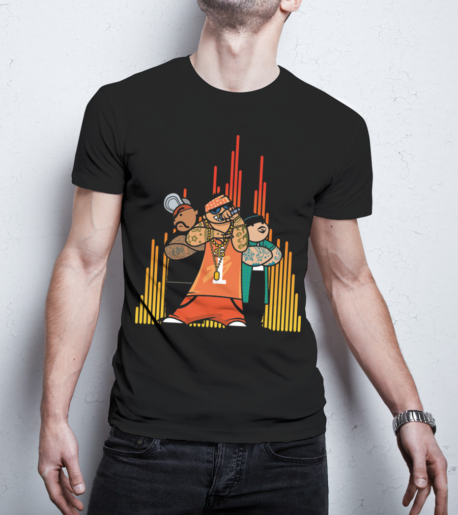 Rapper Gang Urban Tattoo Microphone Trio T-Shirt
