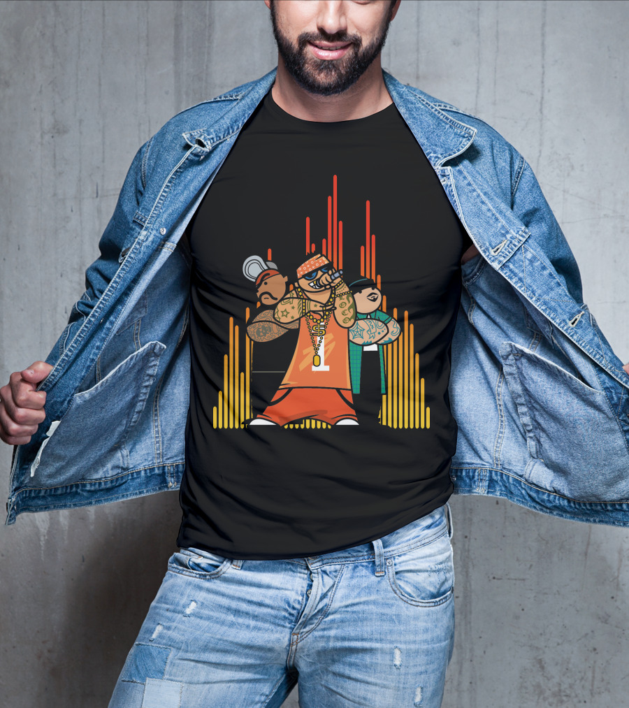 Rapper Gang Urban Tattoo Microphone Trio T-Shirt