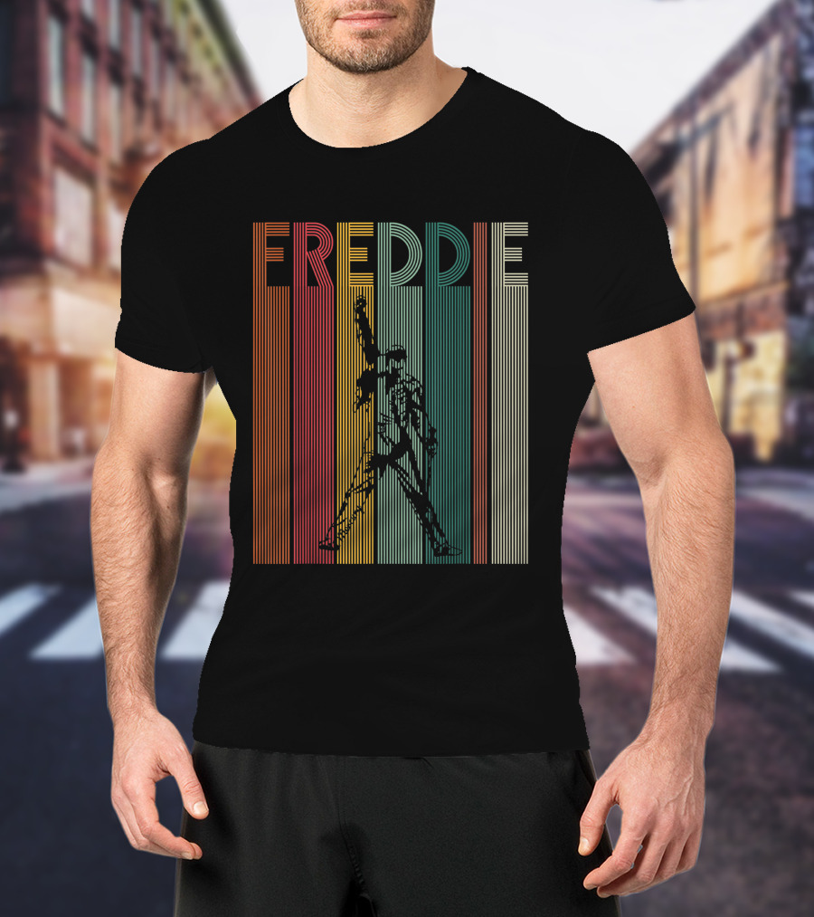 Retro Freddie Mercury Stripes Legend T-Shirt