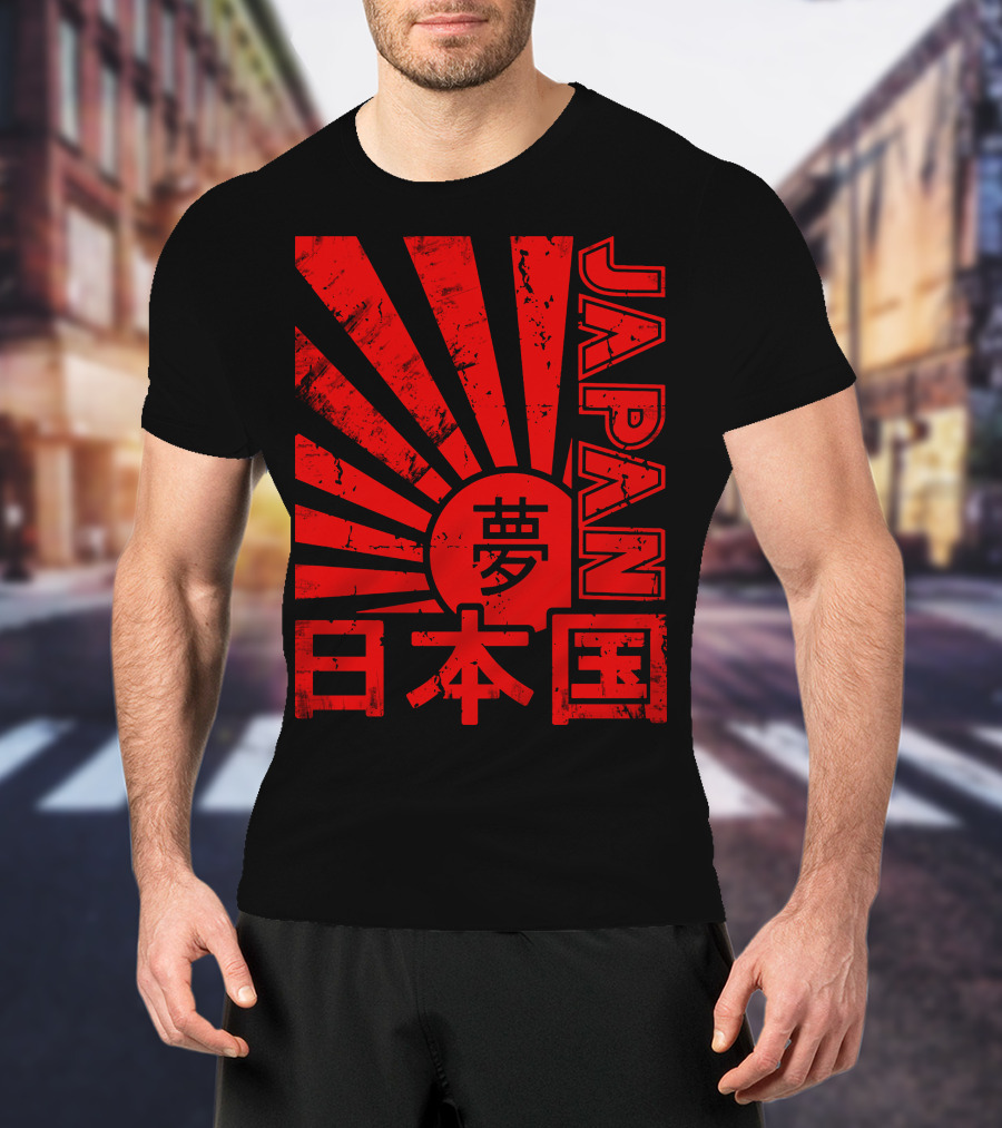 Japan Red Rising Sun Kanji T-Shirt