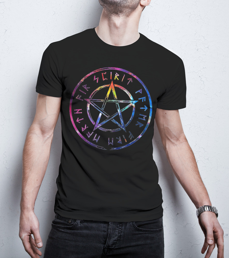 Runes Of Magic Spirit Fire Water Earth Pentacle T-Shirt