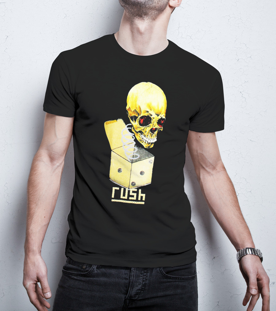Rush Pushead Skull Springing From Dice Box T-Shirt