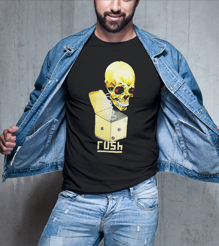 Rush Pushead Skull Springing From Dice Box T-Shirt
