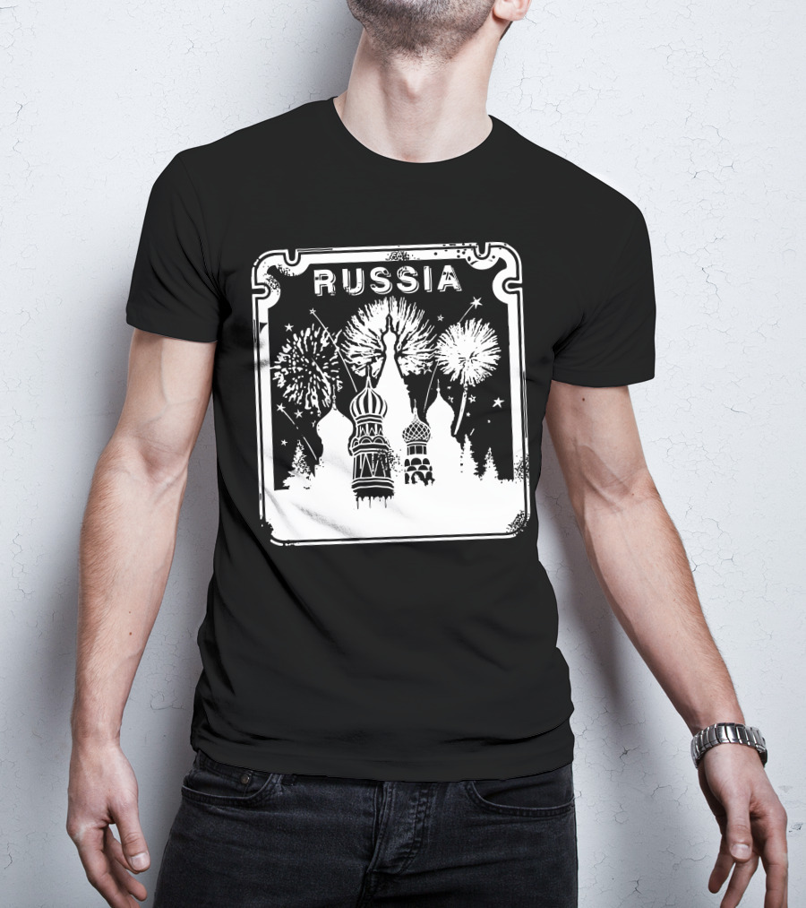 Russia Saint Basil's Cathedral Fireworks T-Shirt
