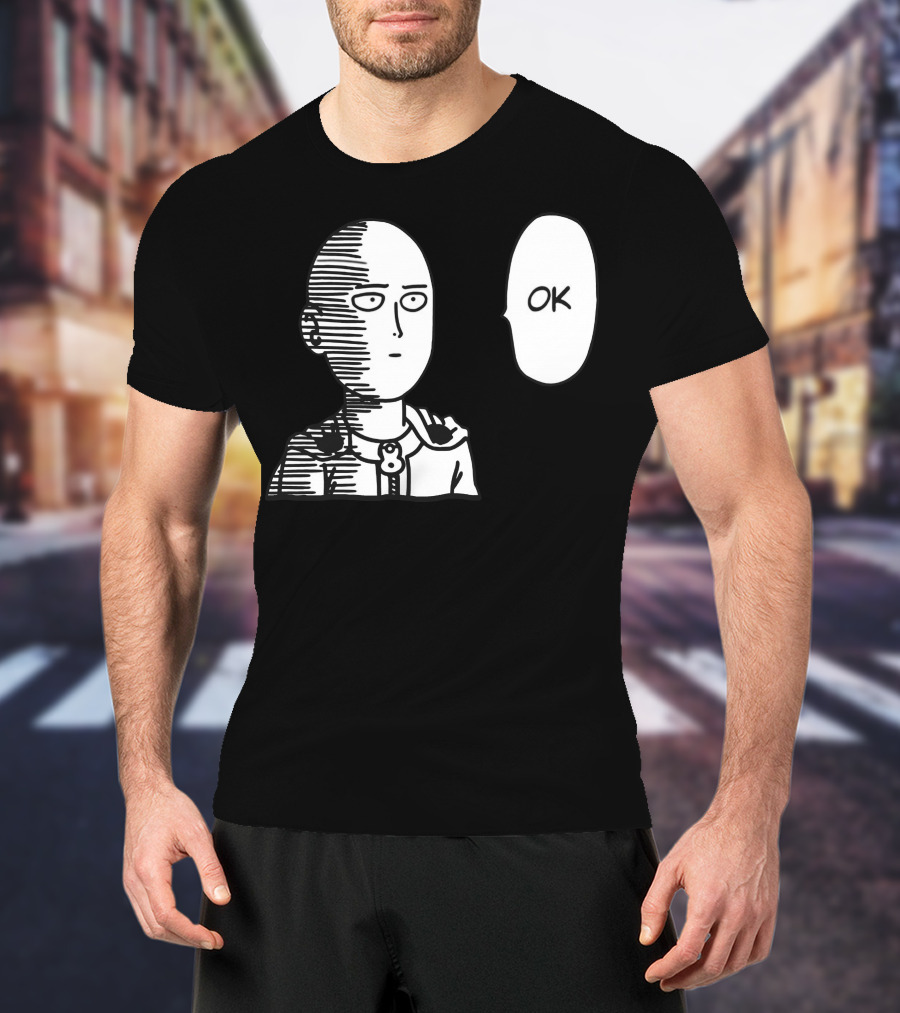 Saitama OK Manga Style Face Expression T-Shirt