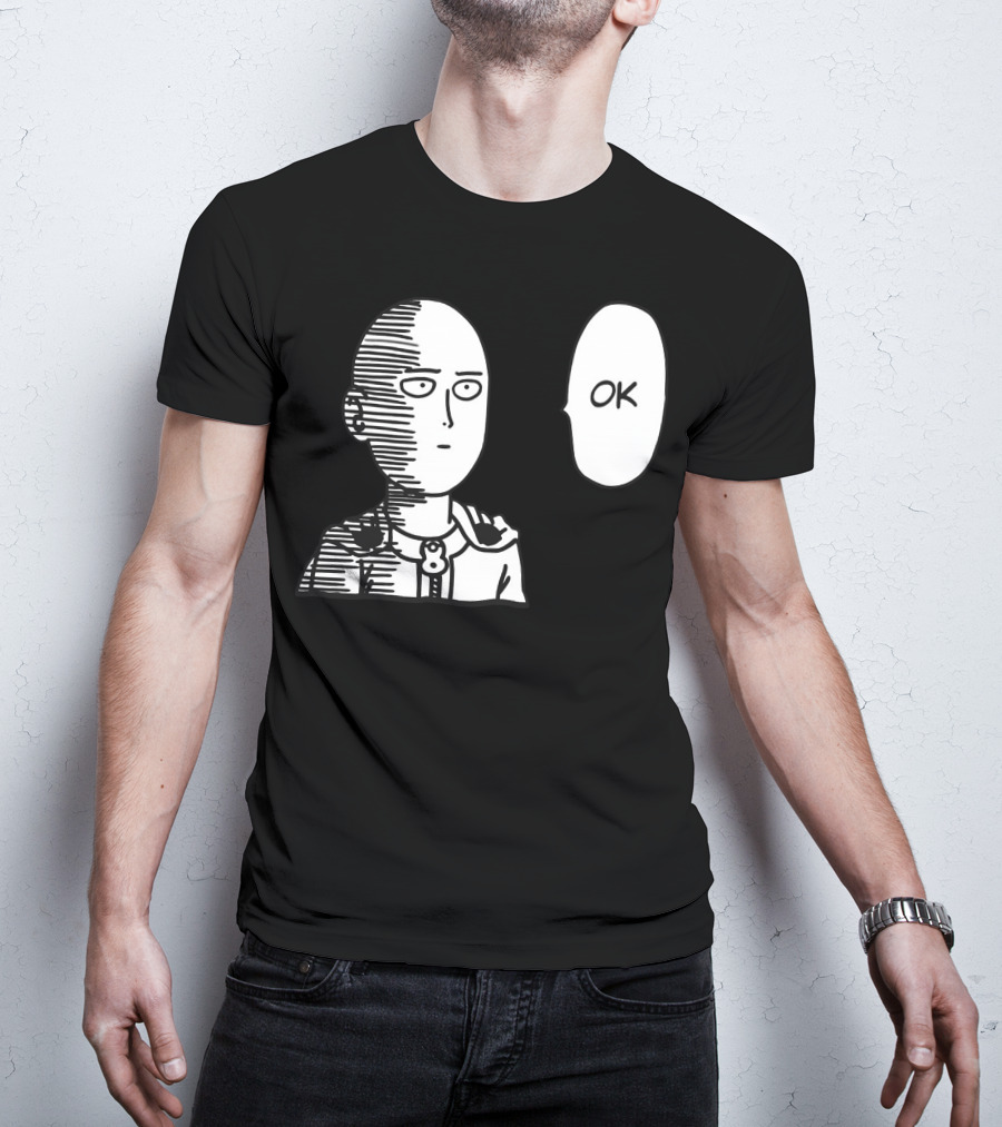 Saitama OK Manga Style Face Expression T-Shirt