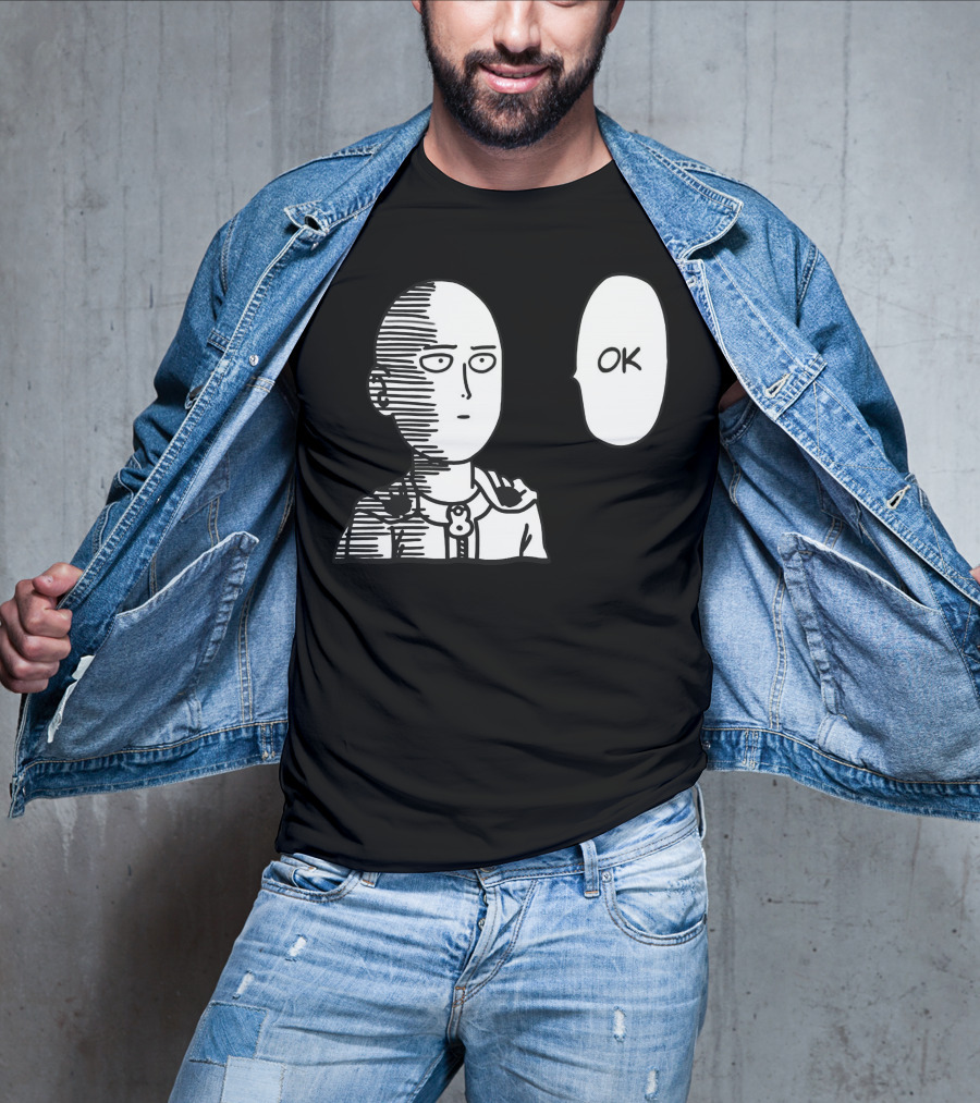Saitama OK Manga Style Face Expression T-Shirt