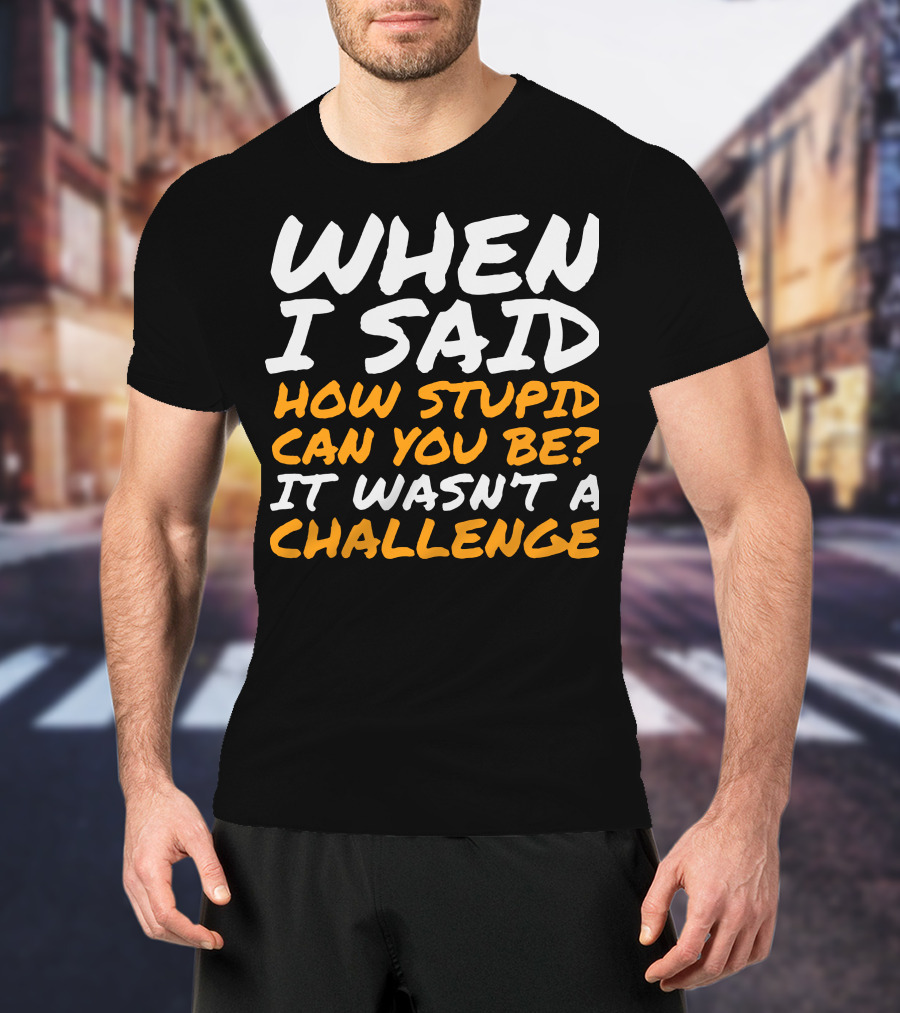 WHEN I SAID HOW STUPID CAN YOU BE IT WASN'T A CHALLENGE Sarcastic Quotes For Stupid People T-Shirt