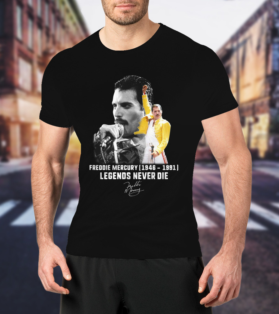 Freddie Mercury 1946-1991 Legends Never Die Signature T-Shirt