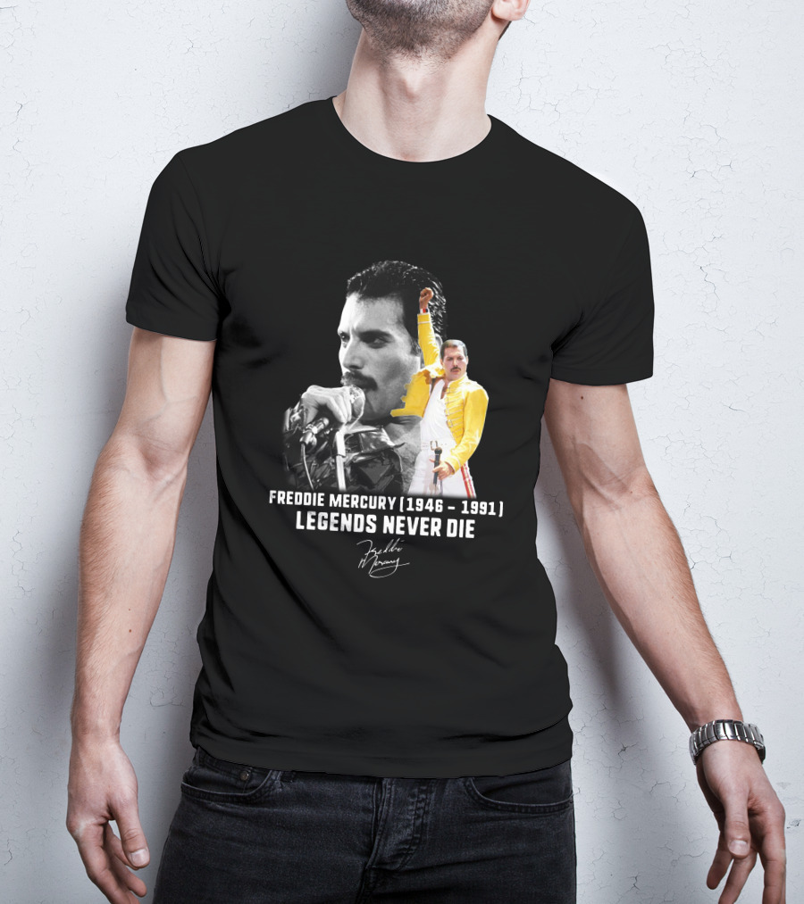 Freddie Mercury 1946-1991 Legends Never Die Signature T-Shirt
