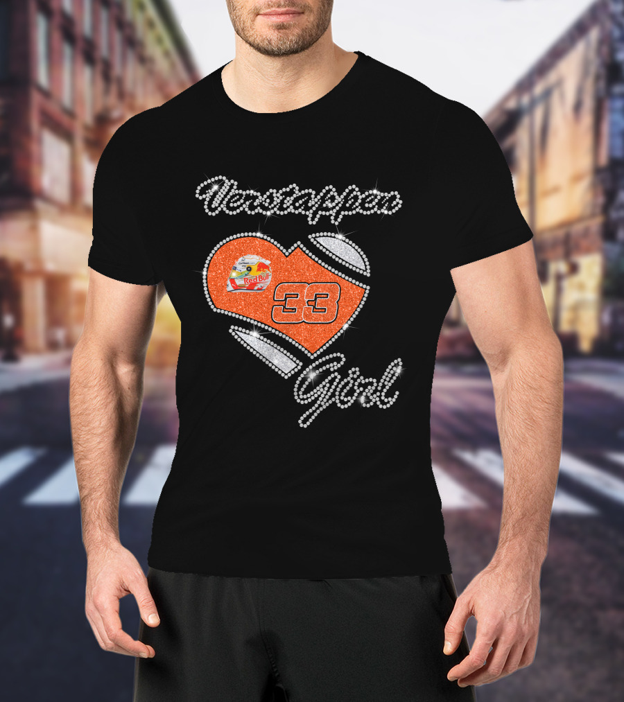 Verstappen Girl 33 Red Bull Heart Sparkle T-Shirt