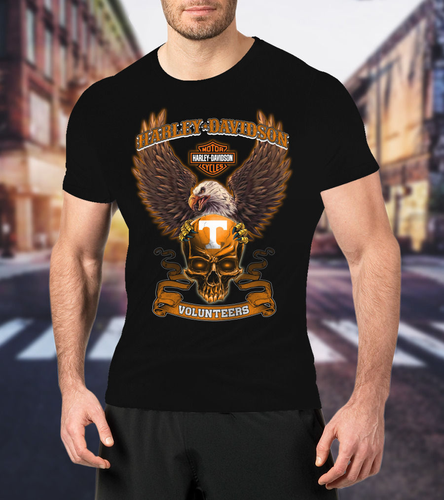 Harley Davidson Volunteers Tennessee Skull Eagle T-Shirt
