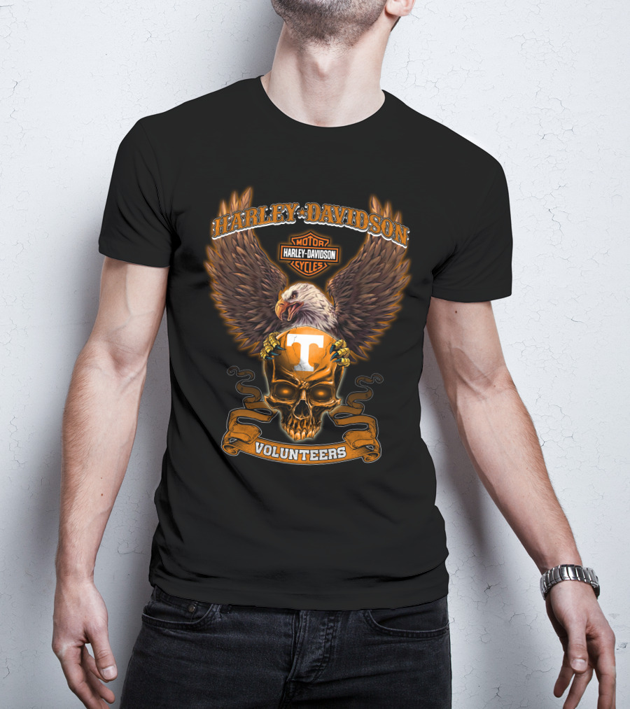 Harley Davidson Volunteers Tennessee Skull Eagle T-Shirt