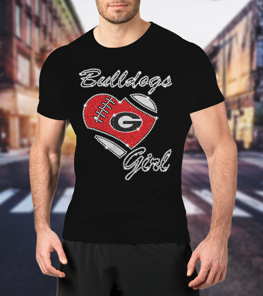 Bulldogs Girl Heart Football Georgia Bulldogs T-Shirt