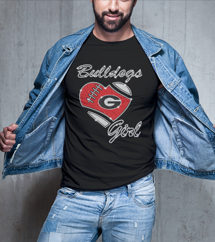 Bulldogs Girl Heart Football Georgia Bulldogs T-Shirt