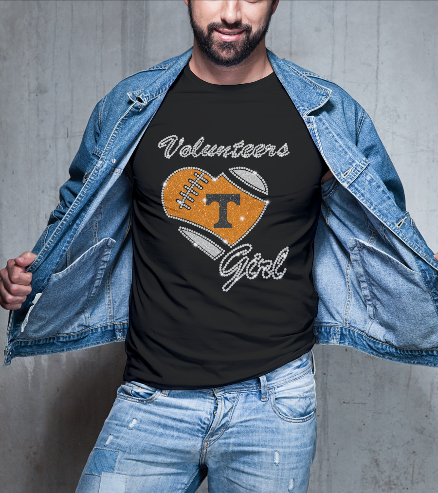 Volunteers Girl Heart Football T Tennessee Volunteers T-Shirt