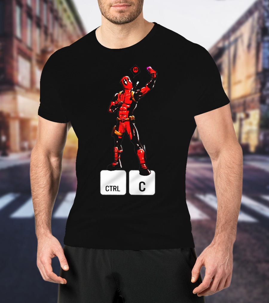 DEADPOOL CTRL C Keyboard Parody Selfie Gaming T-Shirt