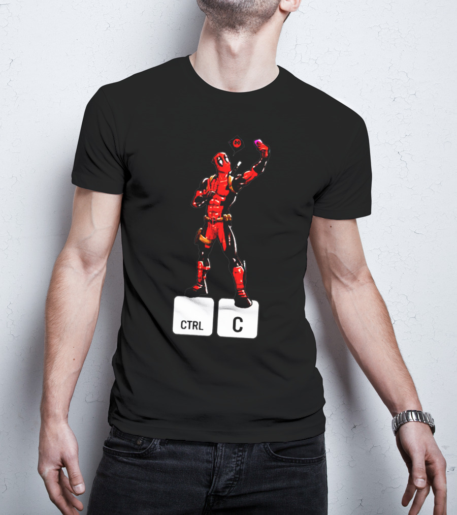 DEADPOOL CTRL C Keyboard Parody Selfie Gaming T-Shirt