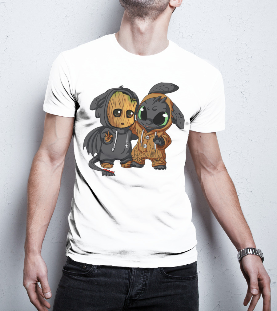 Groot And Toothless Crossover Hoodie Characters T-Shirt
