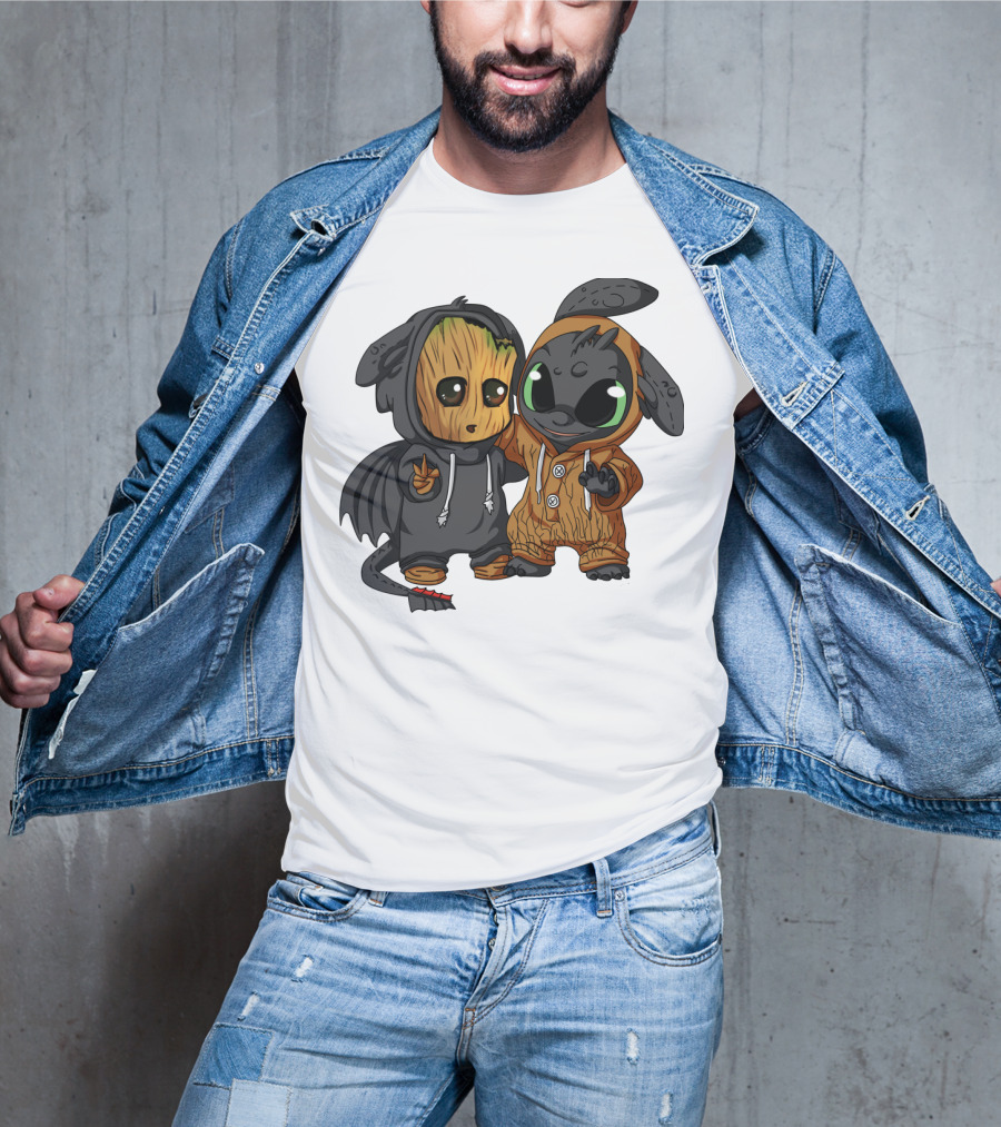 Groot And Toothless Crossover Hoodie Characters T-Shirt
